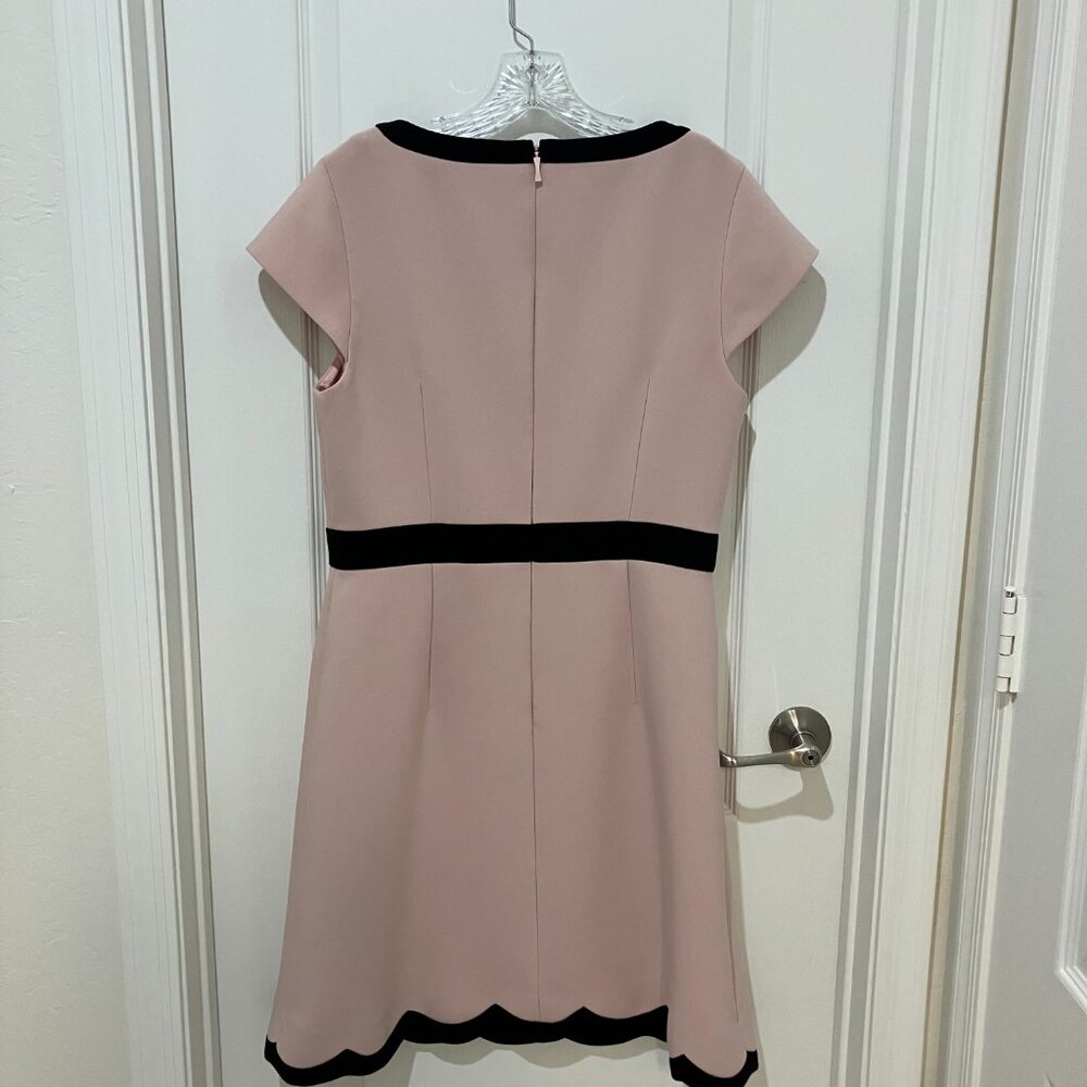 kate spade Pink and Black Scallop Trim Cap Sleeve Dress - Picture 4 of 5